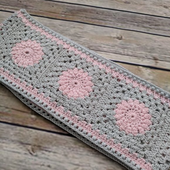 Bamboo Scarf Square Flower Pattern - Picture 3 of 4